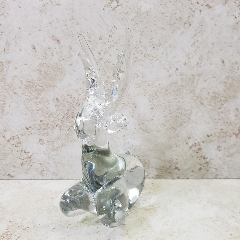 Silvestri Mouth Blown Glass Resting Reindeer Figurine
